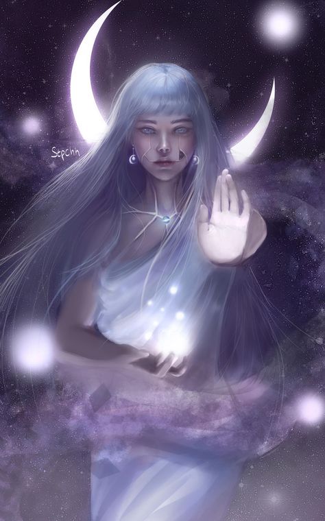 Goddess Selene, Moon Goddess Art, Anime Moon, The Moon Goddess, Art Fantasy, Goddess Art, Fantasy Dress, Moon Goddess, Spiritual Art