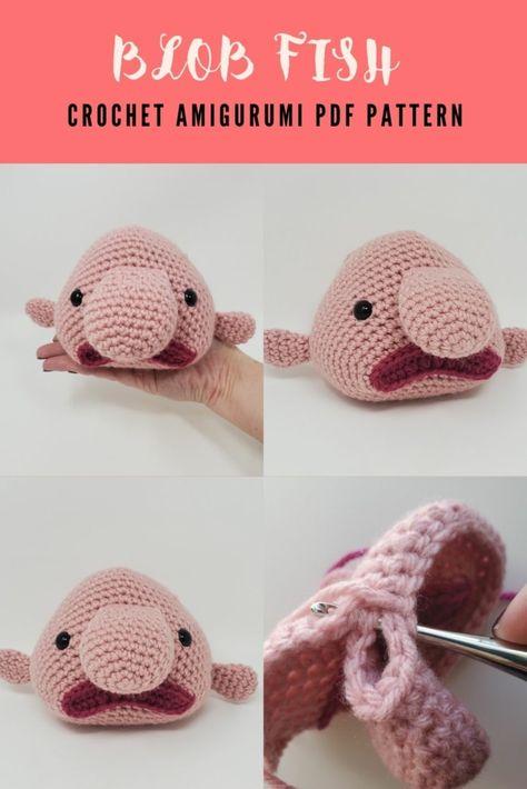 Crochet Angler Fish, Crochet Sea Animals, Amigurumi Fish, Crochet Fish Patterns, Crochet Critters, Crochet Fish, Animals Crochet, Amigurumi Animals, Crochet Animals Free Patterns