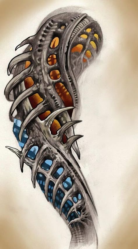 Mech Tattoo, Biomech Tattoo, Biomechanical Tattoo Design, Tato Maori, Bio Organic Tattoo, Organic Tattoo, Mechanic Tattoo, Armor Tattoo, Web Tattoo