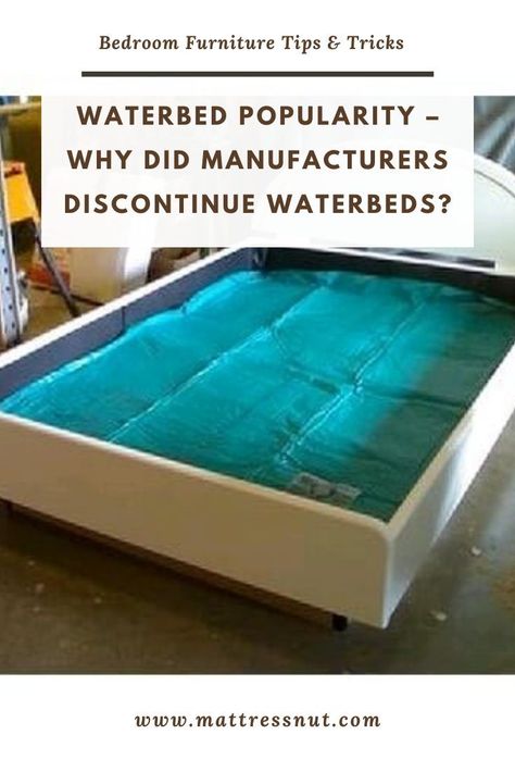 Waterbed popularity was highest in the mid-'70s to late ‘80s when they accounted for 20% of all bed sales in the US. Popularity declined because waterbeds are high-maintenance, difficult to move, fill up with water, and drain. Also, their excessive weight often causes structural damage to buildings. Water Bed Waterbed, Waterbed Frame, Water Bed Mattress, Orthopaedic Mattress, Water Bed, Liability Insurance, Diy Water, Platform Beds, Air Bed