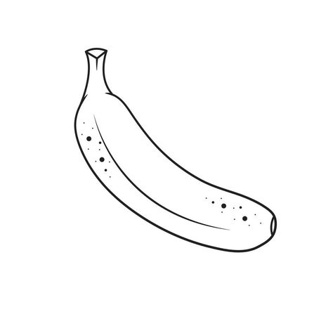 Banana Outline, Vector Line Art, Vector Line, Vector Art, Line Art, White Background, Vector Free, Vector Illustration, Clip Art