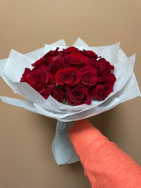 Two dozen of red roses in a bouquet Dozen Of Roses Bouquets, Dozen Of Roses, Bouquet Of Red Roses, Rose Dome, Dozen Roses, Bouquet Of Roses, Red Rose Bouquet, Roses Bouquet, Hand Bouquet