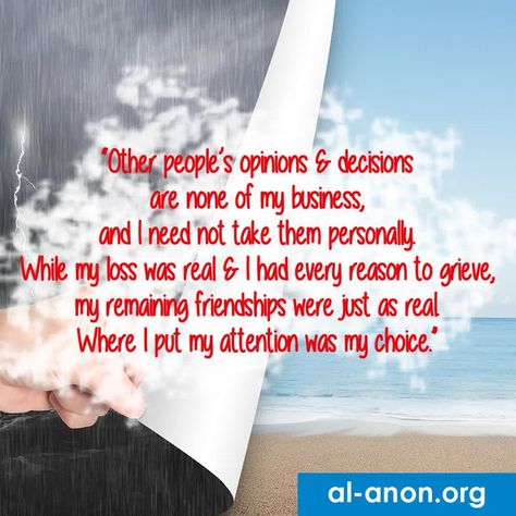 @AlAnon_OSM @AlAnon_BSM @Alateen_WSO ~ Quote on graphic from Al-Anon’s boo Anon Quotes, Al Anon, Lovely Things, Counseling, Other People, Health Tips, Coaching, Health, Quotes