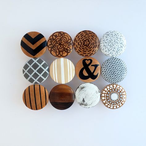 Drawer knob, single knob, farmhouse knobs, modern farmhouse, wood knobs, farmhouse hardware, drawer pulls, neutral pulls, you choose designs #farmhouseknobs https://etsy.me/2Uh7keW Boho Hardware, Farmhouse Hardware, Wood Drawer Knobs, Diy Knobs, Wooden Drawer, Wood Drawer, Wood Knobs, Wooden Drawers, Holiday Painting