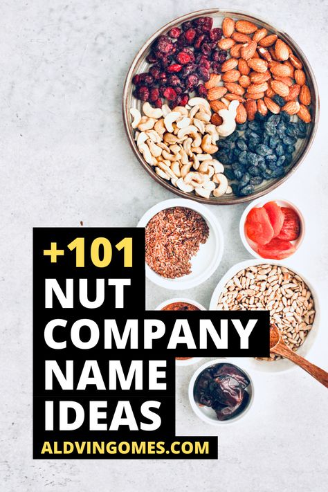 Nut Company Names, Nut Company Name Ideas Healthy Snack Brands, Nut Store, Good Names, Company Name Ideas, Store Names Ideas, New Company Names, Shop Name Ideas, Fruit Company, Cookies Branding