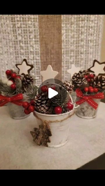 Sandra Figueiredo on Instagram: "Hello everyone! 🎄✨ I made Christmas ornaments with small metal buckets I found at Dollar Tree! 🌟 They are so cute and versatile, perfect for both the Christmas tree and as name tags on the table! 💖 What do you think? . #ChristmasDIY #Creativity #diy #crafts #DollarTree #dollartreediy #Christmas #christmascrafts" Metal Buckets, Metal Bucket, Christmas Ornaments To Make, Dollar Tree Diy, Buckets, Name Tags, The Table, Dollar Tree, Hello Everyone