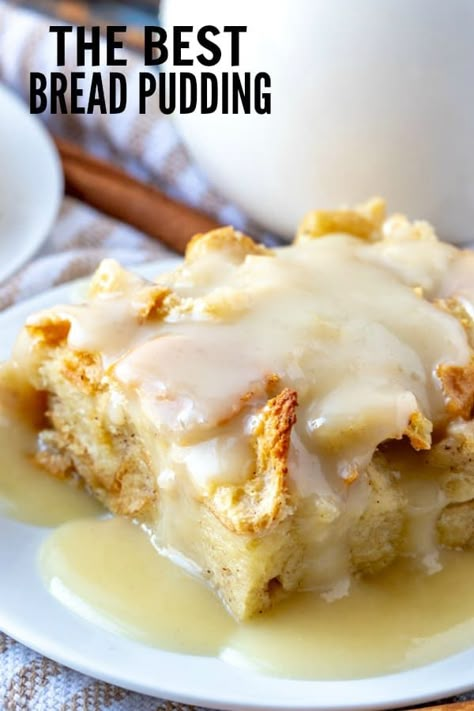 Cinnamon Pecan Bread Pudding, Easy Breakfast Dessert Ideas, Homemade Pudding Desserts, Custardy Bread Pudding, Bread Pudding Icing, Tidy Mom Recipes, Bread Pudding For A Large Crowd, Bread Pudding Pancakes, Bread Pudding Bites