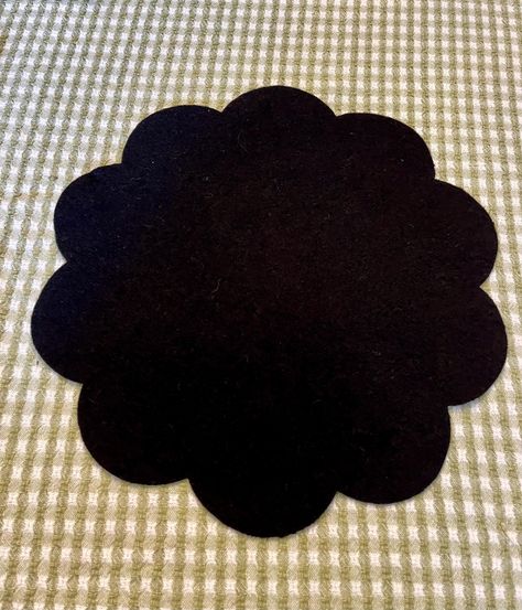 WOOL BLANKS Black Scallop  PRE CUT ROUND APPROX. 11 1/4" . 1Wool. heavy weight wool , Ideal for candle mats. This is a felted wool ready to use. Great for appliqué projects table mat, candle mat,  . Color  may varies depending on my camera and your computer. Mill dyed appliqué Felt Candle Mats, Candle Mats, Wool Mats, Project Table, Circle Table, Snowman Christmas Decorations, Candle Mat, Butterfly Theme, Wool Applique