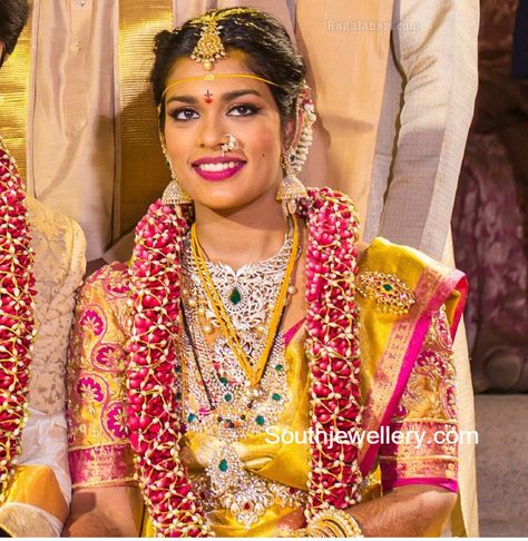 Sreeja Wedding, Latest Indian Jewellery, 22 Carat Gold Jewellery, Indian Bridal Photos, Wedding Saree Blouse, Wedding Saree Blouse Designs, Wedding Saree Collection, Wedding Blouse Designs, Indian Saree Blouses Designs