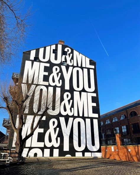 “YOU&ME&ME&YOU” mural - Fonts In Use Anthony Burrill, Big Artwork, Leeds City, Protest Posters, Large Mural, Graphic Design Blog, New York Museums, Mural Design, Design Museum