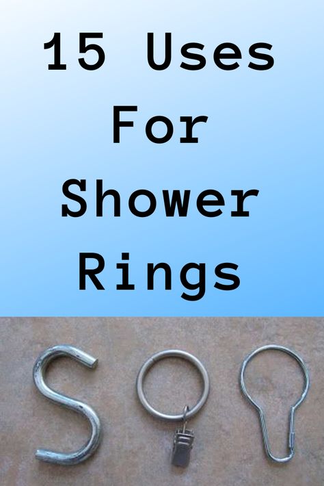 15 Uses For Shower Rings #Uses #For #Shower #Rings Uses For Shower Curtain Rings, Shower Rings Uses Ideas, Shower Curtain Hooks Ideas Diy, Shower Hooks Ideas, Curtain Rings Crafts, Shower Rings, Tie Organization, Curtain Holder, Shower Hooks