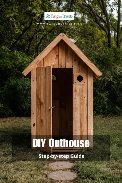 Build An Outhouse, Outhouse Bathroom Ideas, How To Build An Outhouse, Diy Outhouse, Building An Outhouse, Bathroom Makeover Ideas, Outhouse Bathroom, Pump House, Shed Roof