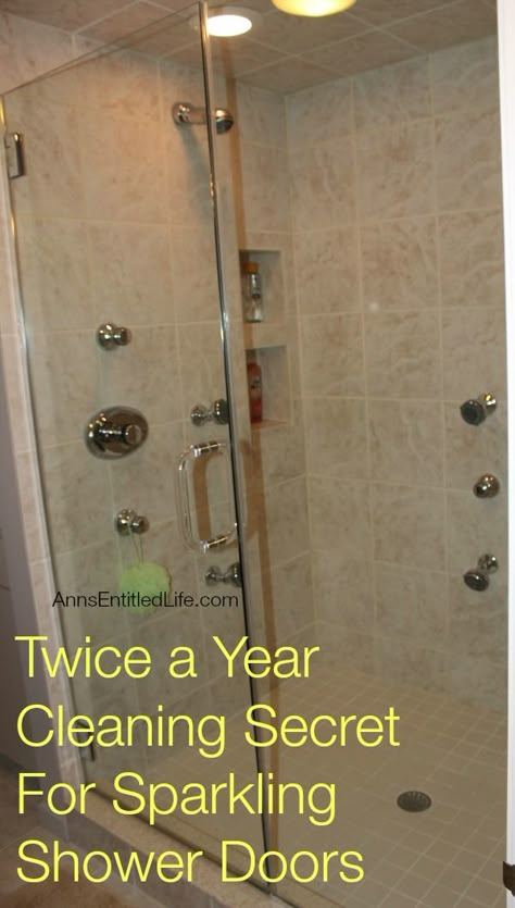 Twice a Year Cleaning Secret For Sparkling Shower Doors How To Clean Shower Glass Doors With Epsom Salt, Cleaning Showers, Cleaning Glass Shower Doors, Shower Door Cleaner, Cleaning Shower Glass, Clean Shower Doors, Library Reading, Shower Glass, Diy Home Cleaning