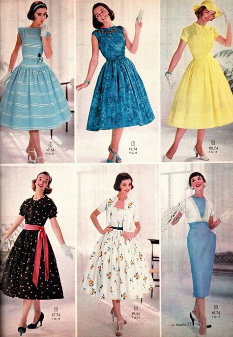 1950s Girls Fashion, 1950s Summer Fashion, 1950s Girls, 1950s Fashion Women, Fashion 1950, 1960s Dresses, Barbie Ideas, 1950 Fashion, 1950s Dresses