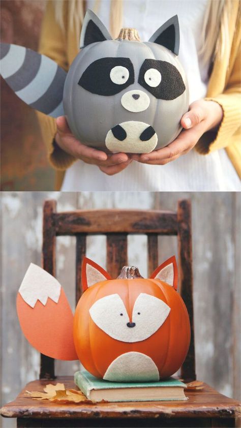 50+ Best no carve Pumpkin decorating ideas. Make easy Halloween crafts for kids & adults, & creative fall & Thanksgiving decor with pumpkins! Animal Pumpkin, Easy Pumpkin Decorating, Creative Pumpkin Decorating, Pumpkin Decorating Contest, No Carve Pumpkin Decorating, Disney Pumpkin, Pumpkin Painting Ideas, Halloween Pumpkin Designs, Halloween Pumpkins Painted