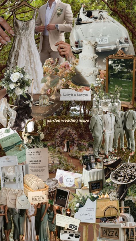 just a little garden wedding inspired collage :) Boracay Wedding Ideas, Married Astethic, Wedding Inspo Board, Garden Wedding Mood Board, June Astethic, Wedding Aesthetic Collage, Summer Wedding Mood Board, Wedding 2025 Trends, Wedding Astethic