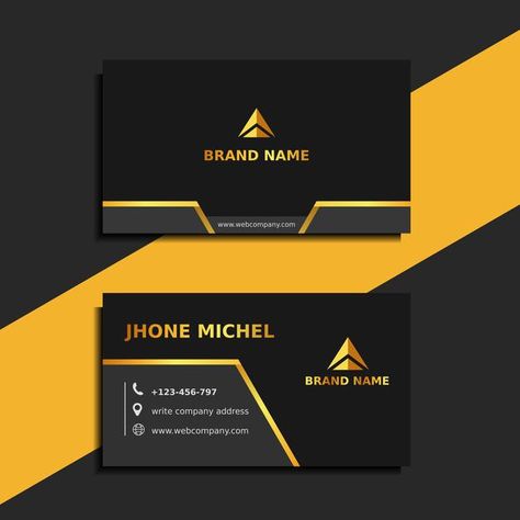 Calling Card Template, Calling Card Design, Design Black Gold, Gold Business Card, Modern Business Cards Design, Business Poster, Modern Business Card, Digital Marketing Design, Visiting Card Design