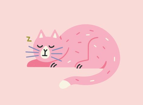 Snoozing Cat by Alana Keenan on Dribbble Sleeping Cat Illustration, Drawing Guide, Guided Drawing, Cat Sleeping, Cat Illustration, Cat Drawing, Cat Design, Make You Smile, Creative Professional