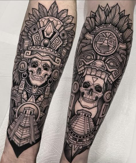 Mayan Leg Tattoo, Blacked Out Chest Tattoo, Back Skull Tattoo For Men, Mexican Dragon Tattoo, Xolo Tattoos, Aztec Inspired Tattoos, Michoacan Tattoo Ideas, Aztec Warrior Tattoo For Women, Mexican Style Tattoos For Women