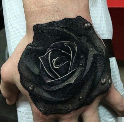 Hand Tattoo Cover Up, Dark Roses Tattoo, Black Flowers Tattoo, Black Rose Tattoo, Best Cover Up Tattoos, Realistic Rose Tattoo, Rose Hand Tattoo, Black Tattoo Cover Up, Tattoos Butterfly