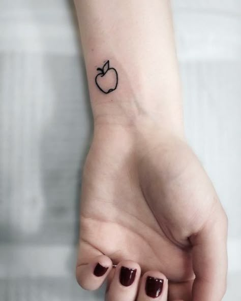 Apple Tattoos, Teacher Tattoo, Teacher Tattoos, Apple Tattoo, Tattooed Teacher, Small Girly Tattoos, New York Tattoo, Small Girl Tattoos, Bff Tattoos