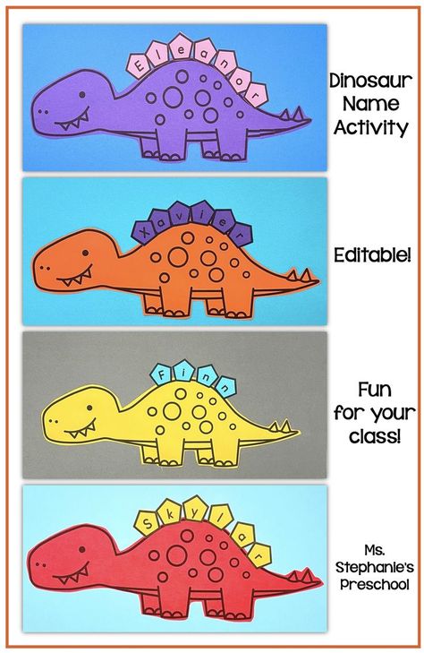 Dinosaur Name Activity Stegosaurus Name Craft, Dinosaur Name Activity, Dinosaur Name Crafts Preschool, Dinosaur Name Activities Preschool, Prek Dinosaur Crafts, Dinosaur Name Craft, Preschool Dinosaurs, Dinosaur Week, Dinosaur Preschool