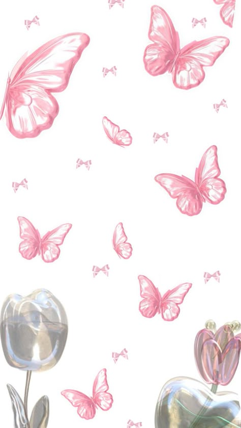 Tulips with butterflies 🦋🌷 Membentuk Alis, Spiritual Wallpaper, Buku Harry Potter, Pretty Wallpapers Tumblr, Bow Wallpaper, Butterfly Wallpaper Backgrounds, Dreamy Artwork, Phone Wallpaper Pink, Cute Tumblr Wallpaper