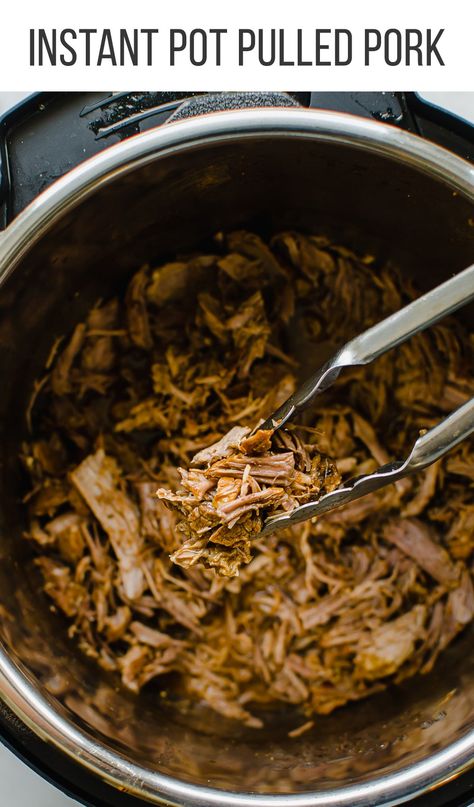 Instant Pot Pulled Pork has it all. It's super easy, budget friendly, makes a large batch, and freezes beautifully. The Instant Pot cooks pork shoulders beautifully. I have no doubt this recipe will be in your regular rotation. #instantpot #pulledpork #porkshoulder #freezermeal #largebatch #porkrecipe Frozen Pork Shoulder Instant Pot, Pork Shoulder Instant Pot, Instant Pot Bbq Pulled Pork, Instant Pot Pulled Pork, Picnic Roast, Instant Pot Freezer, Pork Shoulder Recipes, Baby Meals, Freezer Recipes