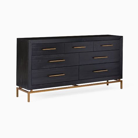 dresser | West Elm Dresser Black, Contemporary Dresser, Modern Dressers, Dresser Design, 8 Drawer Dresser, Bedroom Minimalist, Oversized Furniture, Walnut Dresser, Mid Century Dresser