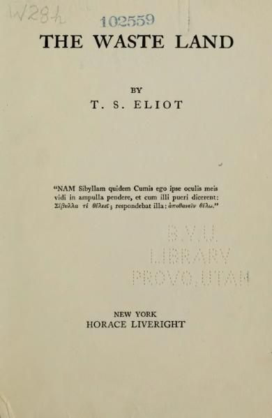 File:The Wasteland.djvu - Wikipedia The Wasteland Ts Eliot, The Waste Land, Kate Atkinson, Desolation Row, Waste Land, Ts Eliot, Roland Barthes, T S Eliot, Bertrand Russell