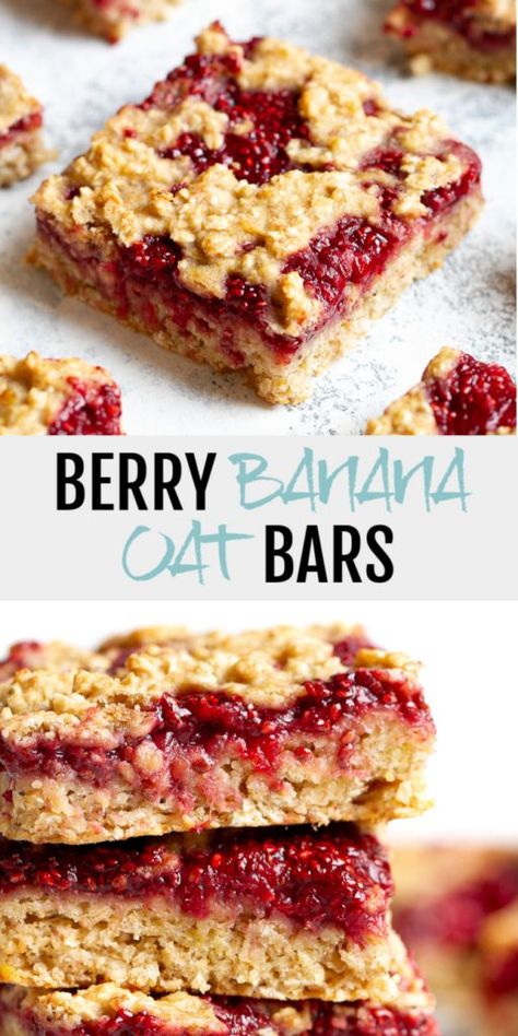 Banana Oat Bars, Baking Powder Uses, Banana Oat, Banana Oats, Oat Bars, Breakfast Bars, Banana Healthy, Oats Recipes, Strawberry Banana