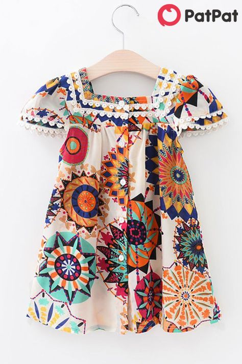 Boho Toddler, Kids Summer Dresses, Beach Party Dress, Girls Casual Dresses, Look Retro, Boho Summer Dresses, Dresses Kids Girl, Floral Pants, Capped Sleeve Dress