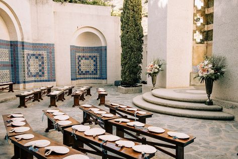 Catalina Country Club – Catalina Island Wedding – Lauren & Zachary | Agape Planning | Orange County Wedding Planners Enaura Bridal, Mustard Wedding, Santa Catalina Island, Rustic Wooden Bench, Cinema Wedding, Orange County Wedding, Catalina Island, Future Wedding Plans, Ceremony Decor