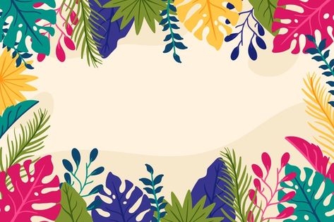 Summer background concept Free Vector | Free Vector #Freepik #freevector #background Flower Border Landscape, School Borders And Frames Landscape, Kids Classroom Decor, Rainforest Theme, Samsung Galaxy Wallpaper Android, Flower Frames, Concept Background, Background Summer, Tropical Background