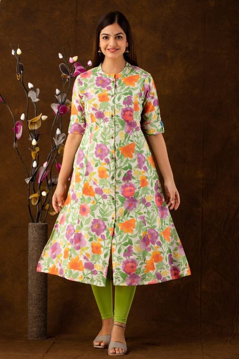 #HandBlockPrintedDress
#CottonDress
#AlineSilhouette
#EthicalFashion
#SlowFashion
#ArtisanalCraftsmanship
#SustainableStyle
#EcoFriendlyFashion
#TraditionalCrafts
#BlockPrintedTextiles Rayon Printed Kurti Design, Office Kurti, Chudi Neck Designs, Printed Kurti Designs, Pink Blouse Designs, Simple Kurta, A Line Kurti, Cultural Traditions, Navratri Dress