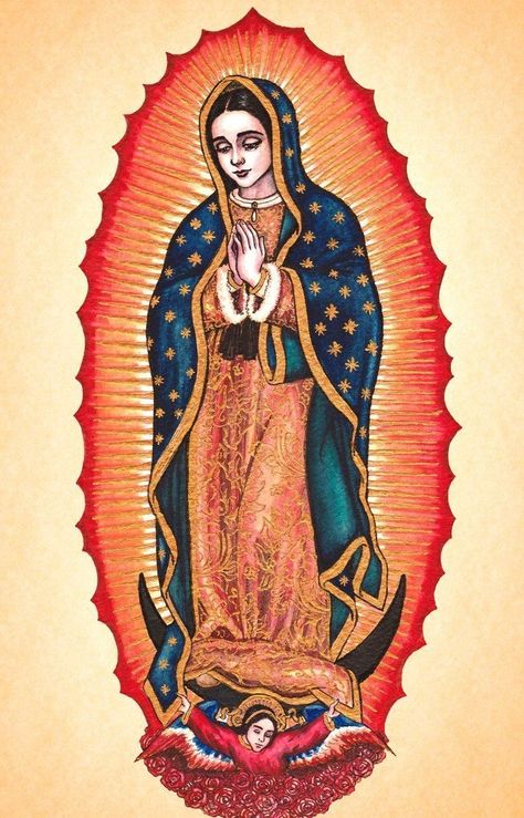 Mary Virgin, Virgin Mary Tattoo, Den Mrtvých, Mary Tattoo, Virgin Mary Art, Virgin Oil, Virgin Of Guadalupe, Jesus Tattoo, Our Lady Of Sorrows