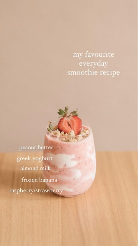 A pink smoothie in a glass Yoghurt Drink Recipe, Oat Smoothie Recipes Healthy, Yoghurt Smoothie Recipes, Pb Smoothie Recipes, Spring Smoothie Recipes, Almond Milk Drink Recipes, Oat Milk Smoothie Recipe, Smoothies With Greek Yogurt, Oat Smoothie Recipes