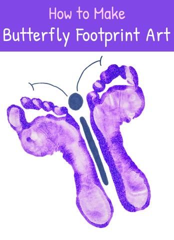 Butterfly Footprint Art, Fun Art And Craft, Butterfly Art And Craft, Butterfly Footprints, May Crafts, April Crafts, Insect Crafts, Baby Art Projects, Footprint Crafts