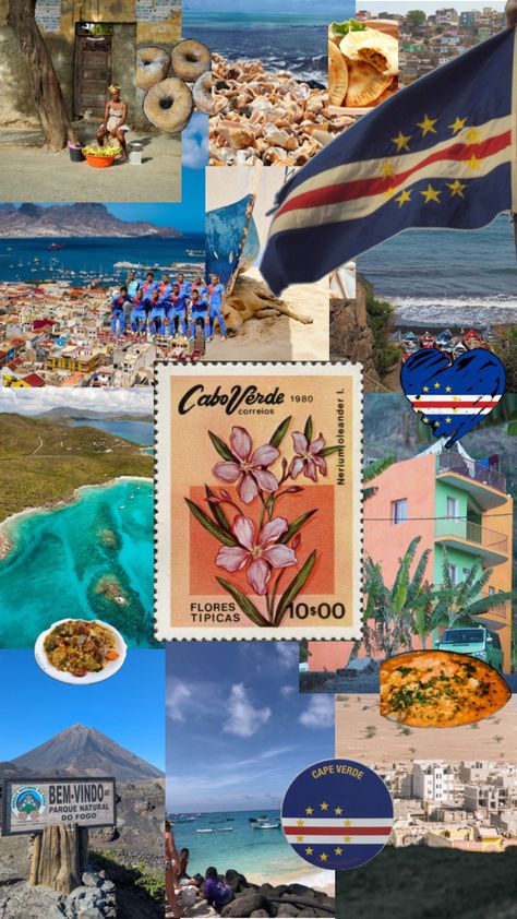 #collage #aesthetic #country #travel #CaboVerde #CapeVerde #CapeVerdeFood #culture Cape Verde Aesthetic, Verde Aesthetic, Girl Adventure, Aesthetic Country, Cap Vert, Cabo Verde, Cape Verde, Visual Board, Travel Blogging