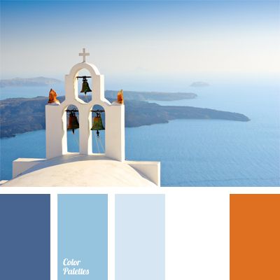 If you like Greece and you are planning a wedding in a Greek style, this colour palette is for you, since its colours characterizes the island of Santorini. Kitchen Room Color, Flat Bedroom, Color Palette Ideas, Pintura Exterior, Color Schemes Colour Palettes, Palette Ideas, Blue Palette, Trendy Living Rooms, Sky Color