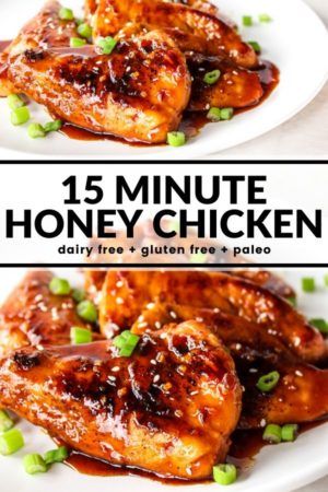 15 Minute Honey Chicken - The Whole Cook Whole 30 Honey Garlic Chicken, Paleo Chicken Tenderloin Recipes, Aip Honey Garlic Chicken, Honey Chicken Recipe Healthy, Gluten Free Honey Chicken, Gluten Free Honey Garlic Chicken, Chicken Recipes Gf Df, Whole 30 Chicken Breast Recipes, Healthy Honey Chicken