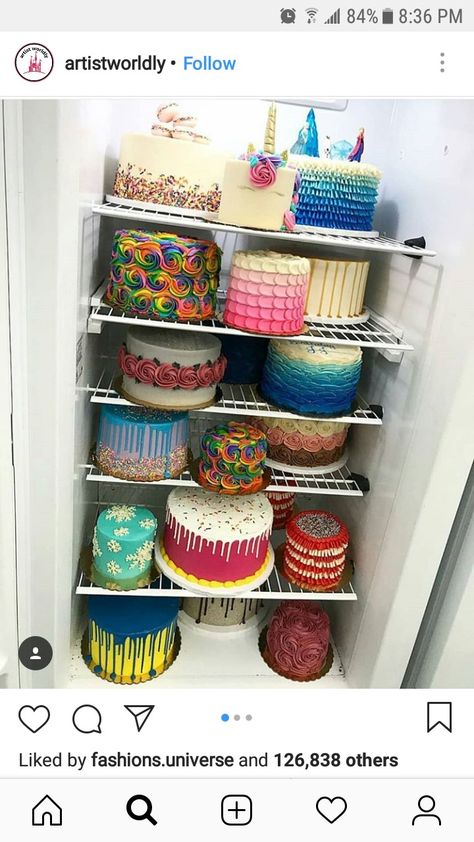 Cake In Fridge, Dream Fridge, Cakes And Cupcakes, Home Bakery, Retro Designs, Fondant Cake, Diy Style, Mini Cakes, Diy Food