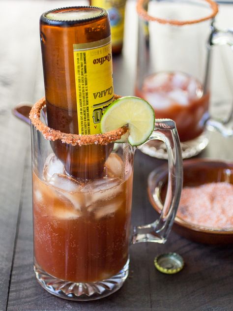 Micheladas: Spicy Mexican Red Beer - The Wanderlust Kitchen Red Beer Recipes, Beer Pack, Red Beer, Beer Recipe, Mexican Beer, Ice Cold Beer, Michelada, Beer Cocktails, Beer Recipes