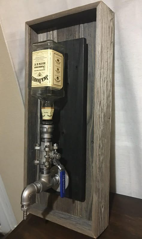 Wall Mount Liquor Dispenser Dispenser Ideas, Whiskey Dispenser, Dispenser Diy, Alcohol Dispenser, Liquor Dispenser, Men Cave, Colored Led Lights, Pipe Decor, Beverage Dispenser