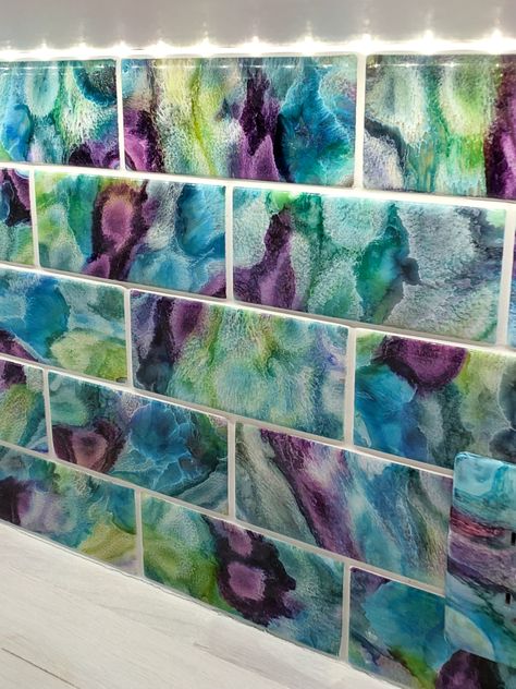 Resin And Alcohol Ink, Alcohol Ink Tiles, Wood Plank Ceiling, Marbled Resin, Pantry Remodel, Cabinet Plans, Diy Blinds, Alcohol Ink Crafts, Cast Iron Tea Pot