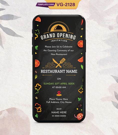 Restaurant Invitation Card Design, Restaurant Opening Invitation, Shop Opening Invitation Card, Restaurant Card, Food Expo, Opening Invitation, Grand Opening Invitations, Invitation Card Maker, Wedding Card Design Indian