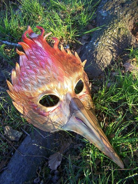 Festival Masks, Phoenix Costume, Mythical Birds, Bird Costume, Masquerade Masks, Venetian Masks, Cave In, Leather Mask, Masks Art