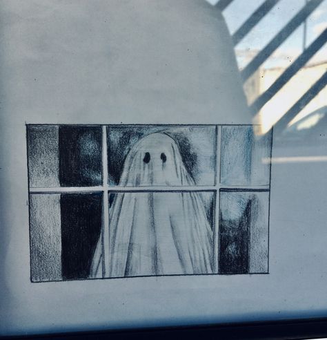 Fanart about the movie “A ghost story” by Tatiana Calado Ghost In Window Tattoo, Story Tattoo, Gothic Drawings, A Ghost Story, White Tattoos, Black White Tattoos, Story Drawing, Sheet Ghost, Ghost Story