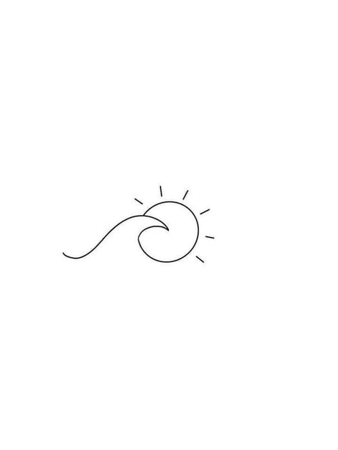 Wave Drawings, Mar Aesthetic, Tattoo Sunset, Sunset Tattoo, Sunset Tattoos, Wave Tattoo, Petite Tattoos, Minimalist Tattoos, Discreet Tattoos