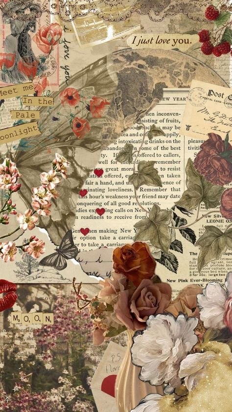 Cute Collages, Artsy Background, Books Wallpaper, Flower Collage, Green Cute, Nature Vintage, Book Wallpaper, Aesthetic Green, Pretty Wallpapers Backgrounds